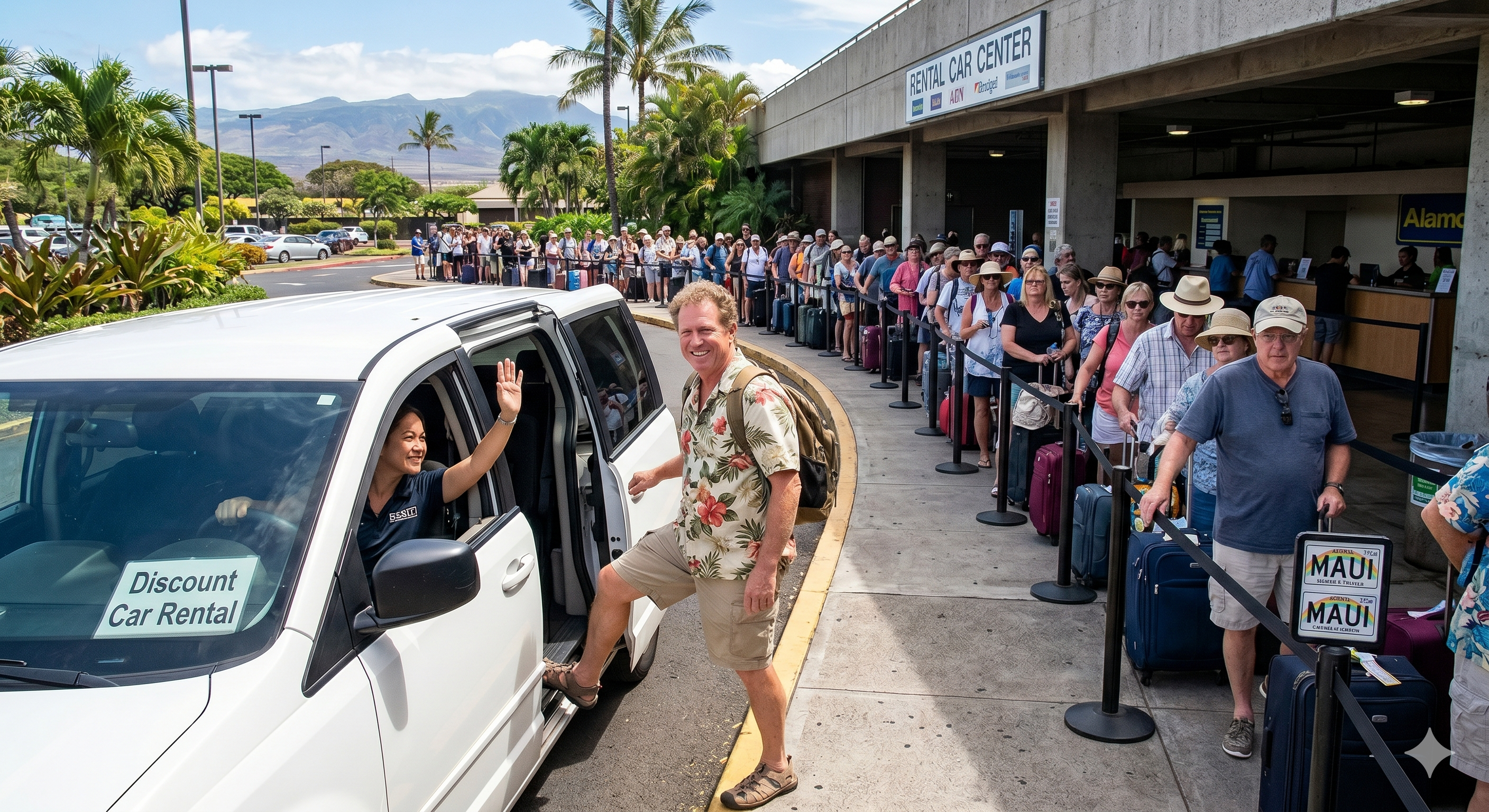 Avoid crowded rental airport center lines with a fast pickup